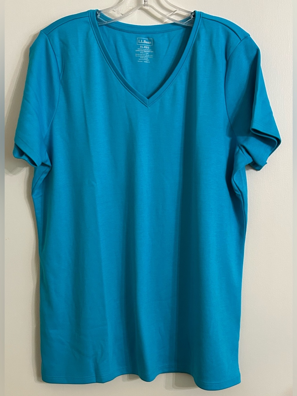 L.L. Bean Women's Pima Cotton Shaped V-Neck, Short-Sleeve Top